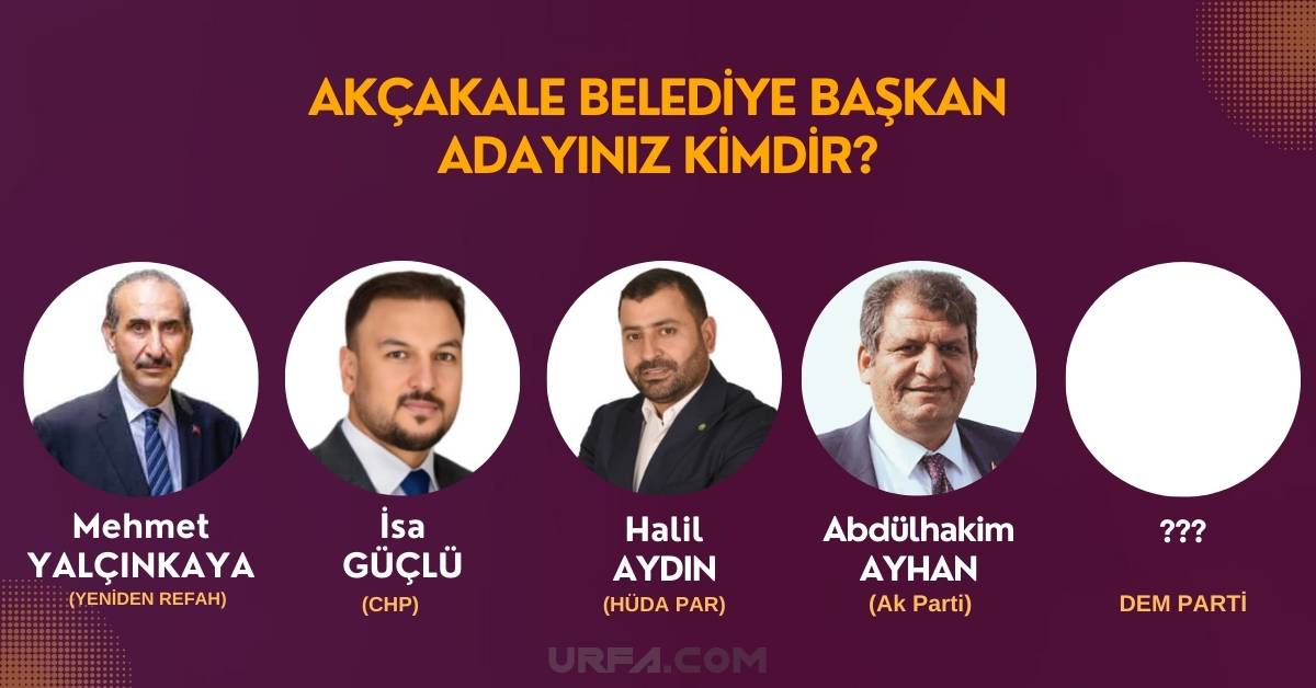 Akçakale Belediye Başkan Anketi 10 Akçakale Belediye Başkan Anketi
